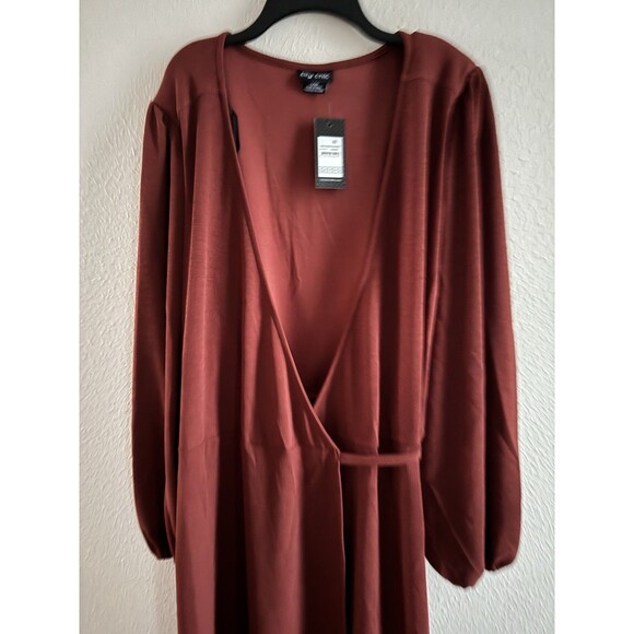 Women’s Wrap Dress plus size L (US20) NWT Hayden Sienna rustic red midi dress - Picture 12 of 12